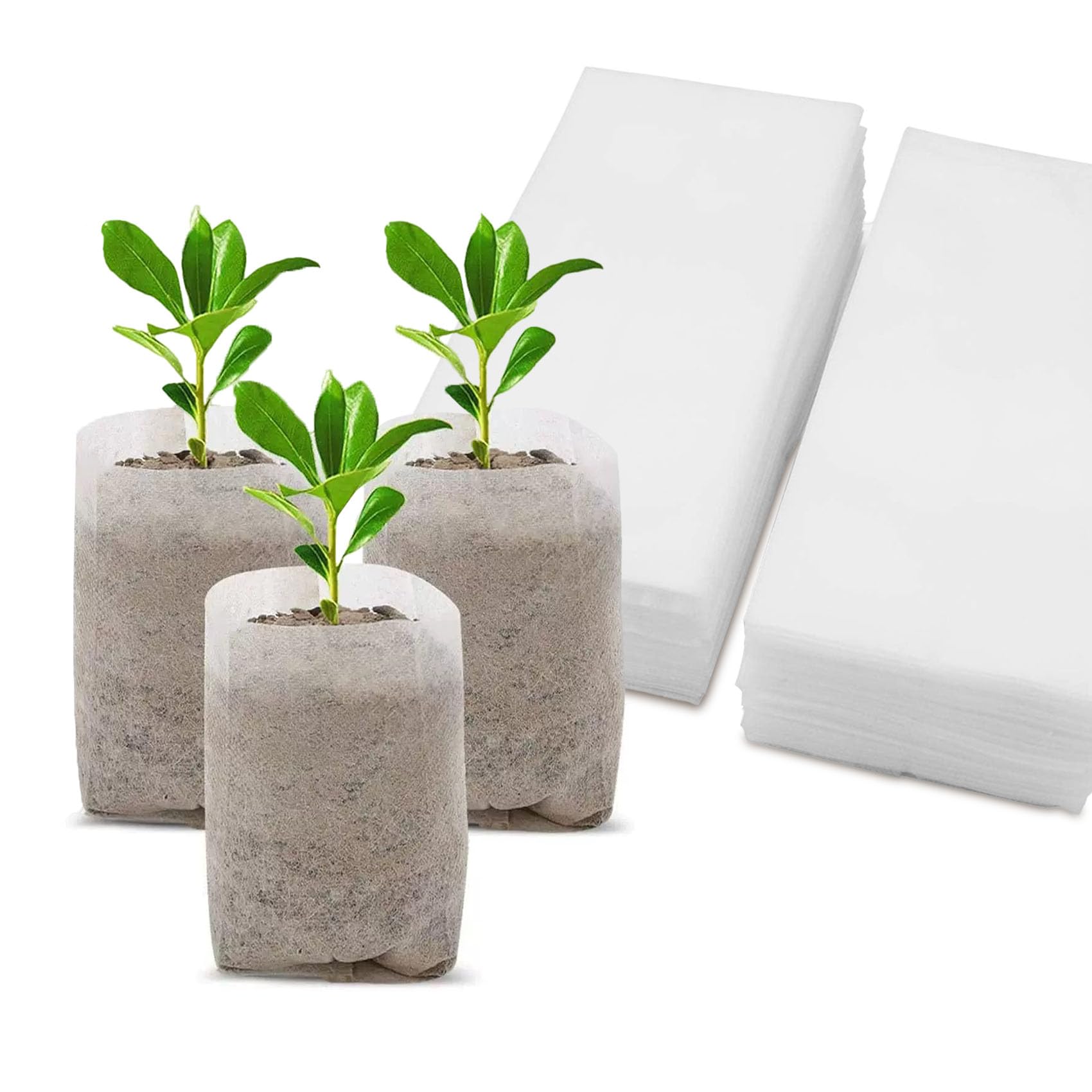 Non-Woven Seedling Grow Bags, 200pcs Nursery Bags - Fabric Plant Seed Pots, Ideal For Vegetables & Fruits