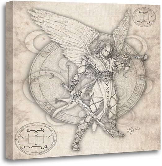 Amazon Com Torass Canvas Wall Art Print Draw Archangel Gabriel Sketch Pencil Antique Ancient Artwork For Home Decor 20 X 20 Posters Prints