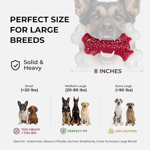 KSEROO 6-PACK INDESTRUCTIBLE DOG TOYS FOR AGGRESSIVE CHEWERS: BEEF FLAVORED HARD NYLON BONE CHEW TOYS, TOUGH DOG CHEW TOYS FOR LARGE DOGS, DOG TOYS TO KEEP THEM BUSY FOR MEDIUM LARGE BREED, RED
