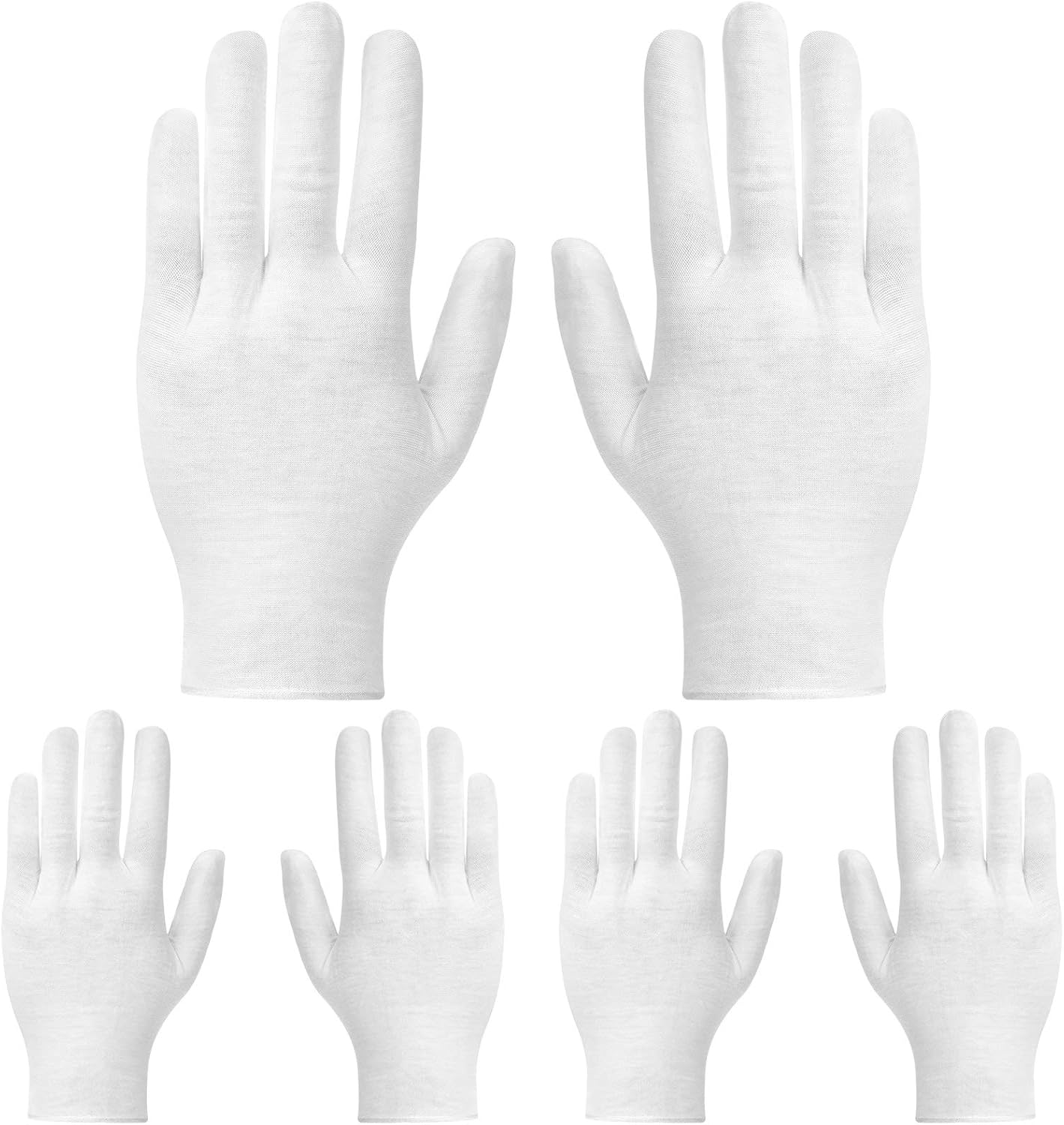 Cotton Gloves for Dry Hands, Paxcoo 3 Pairs White Cotton