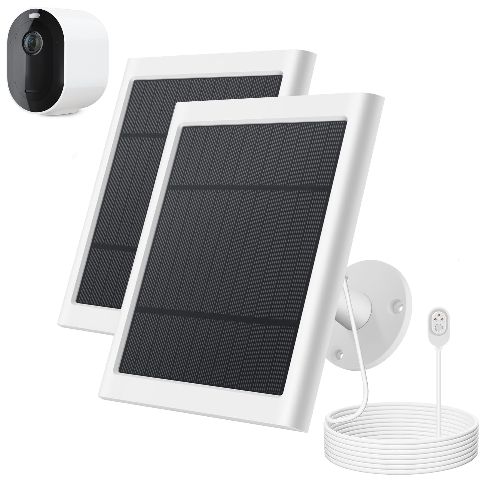 Solar Panel Charger for Arlo Camera, Compatible with Pro 4, Arlo Pro 5S, Pro 3, Ultra 2 and Ultra Cameras, 10FT/3M Cable, 5V 4W Outdoor Waterproof Solar Panel (1)