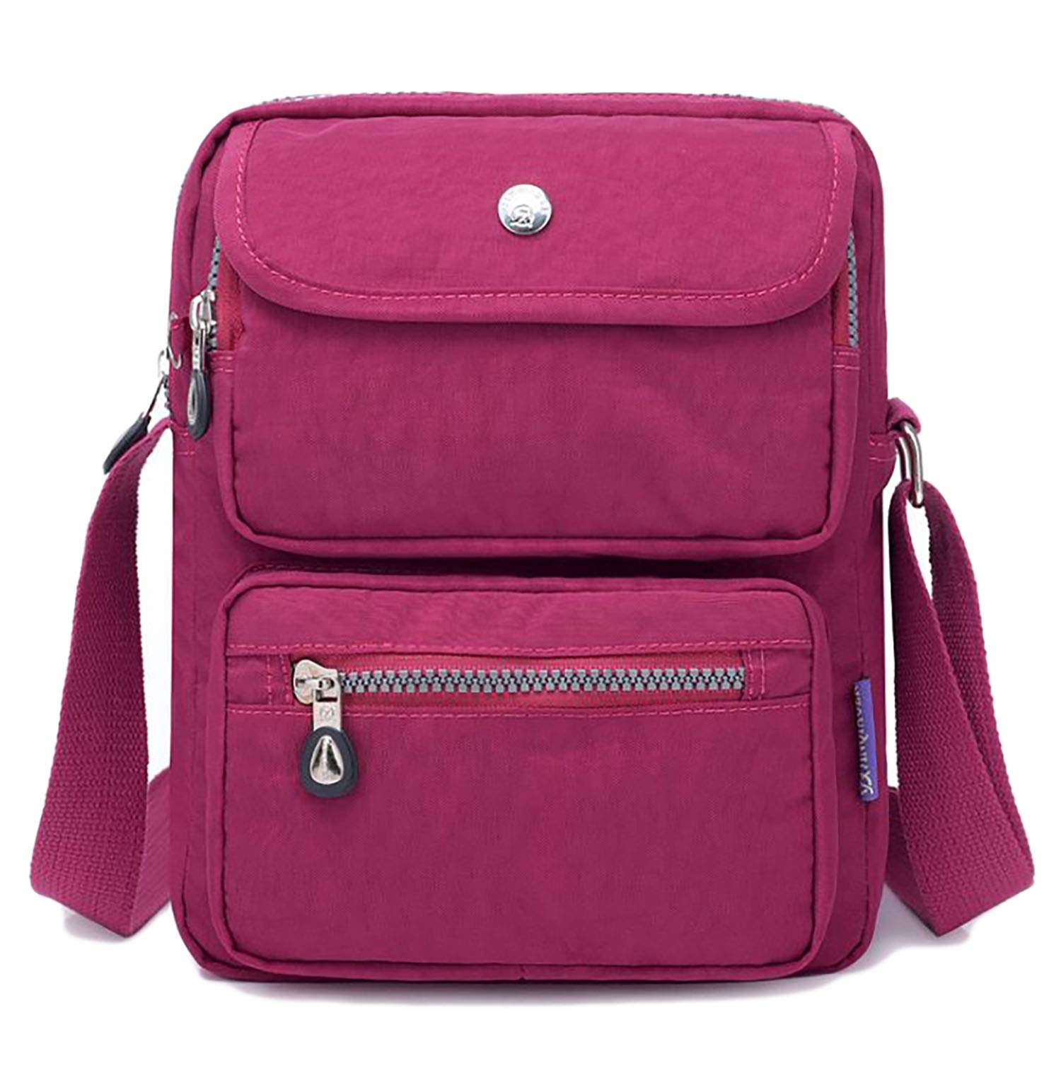 GFM® Womens Nylon Waterproof Cross Body Shoulder Bag - Fuchsia/Rose Red - (S1-1215-GHFSH)