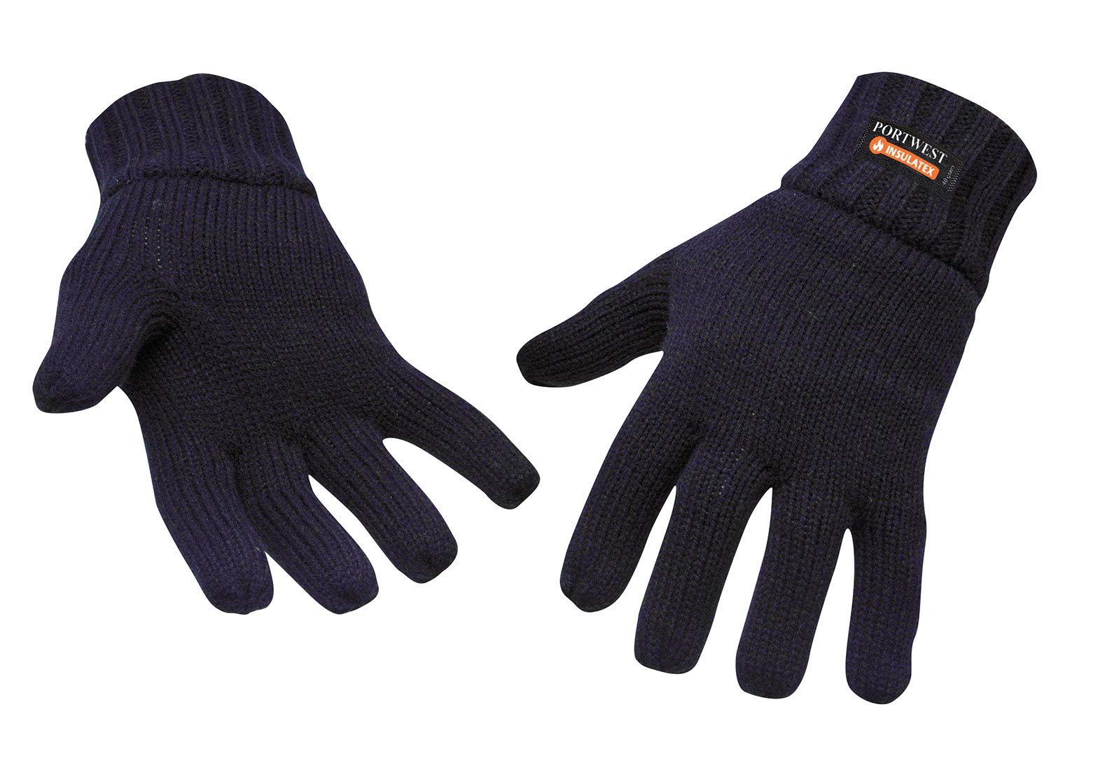 Portwest Knit Glove Insulatex Lined, Size: One Size, Colour: Navy, GL13NAR