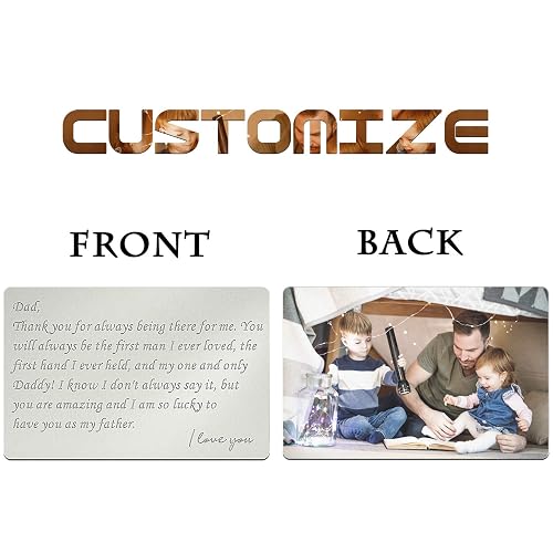 Engraved Wallet Insert Card - Love Note Gift For Him Or Her, Aluminum, 3.5x2 Inch