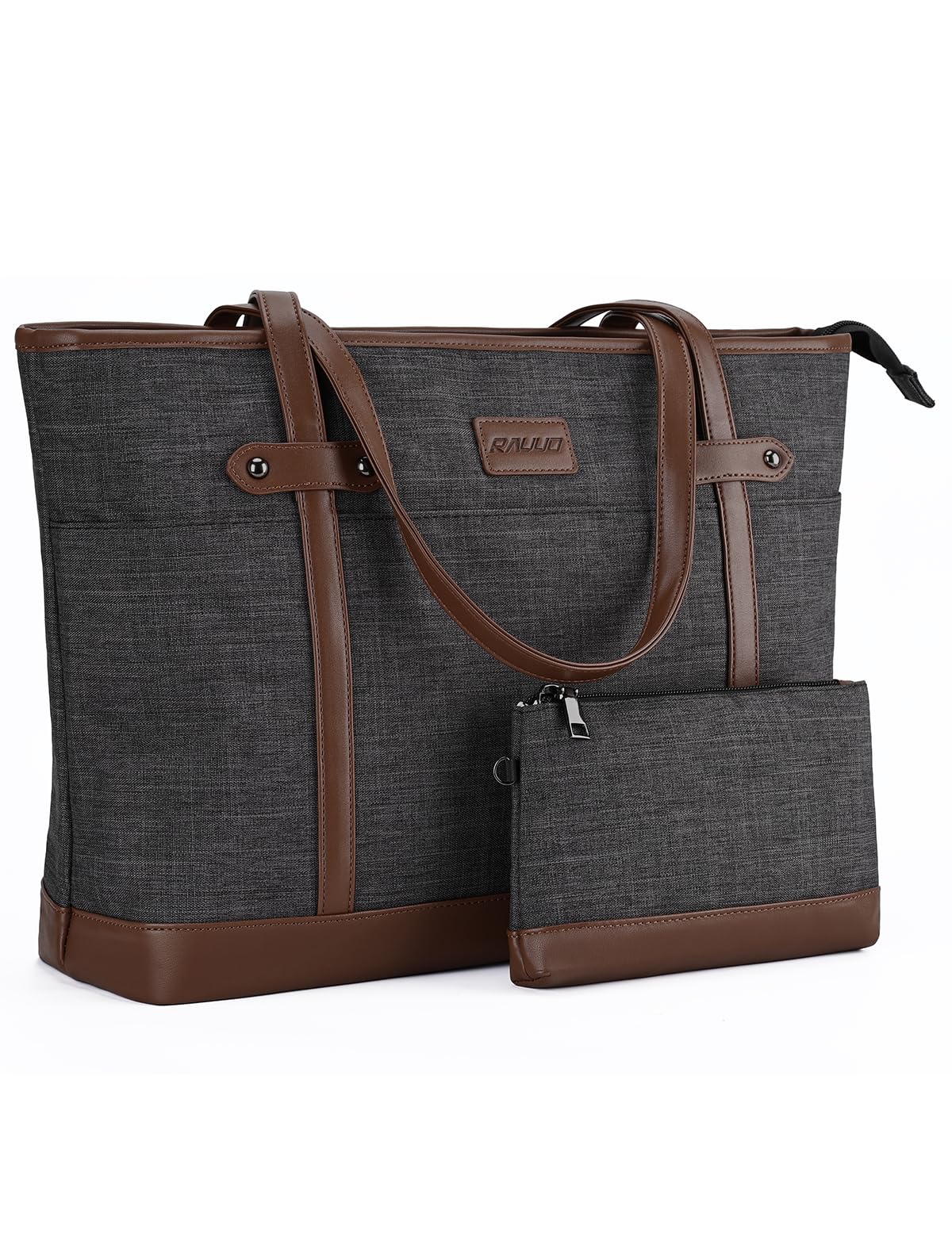 RAVUO Laptop Tote Bag, Water Resistant Lightweight Women 15.6 Inch Laptop Work Bag Teacher Bag Carry On Shoulder Bag with Padded Laptop Compartment