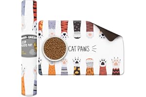 Rest-Eazzzy Dog Food Mats for Floors Waterproof, Anti-Slip Dog Mat for Food and Water, 30" x 18" Large Pet Feeding Mats for Dogs & Cats, Dog Bowl Mat Prevents Spills, Easy Clean, Multipattern