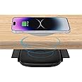 1.57"(40mm) NiiTTER Invisible Wireless Charger, Under Desk Wireless Charger, Under Counter Charging for iPhone 16/15/14/13/12/ Samsung Galaxy S25/S24/S23/S22/S21(Adapter Included)