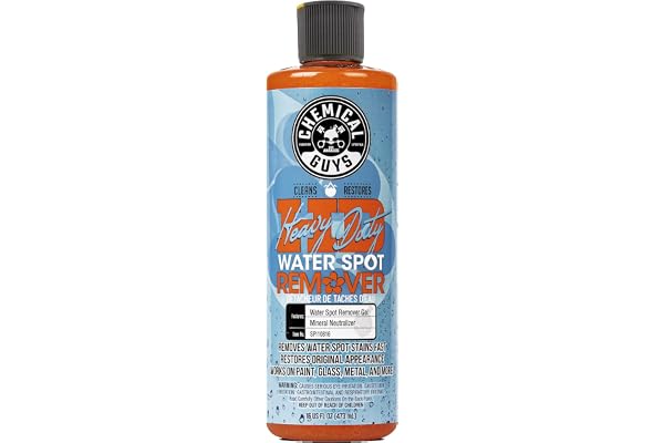 Chemical Guys, Heavy Duty Water Spot Remover Gel for Glass & Paint, 16 oz | Thick gel clings to glass and panels to tackle hard water stains and mineral marks, prepping for wax or ceramic