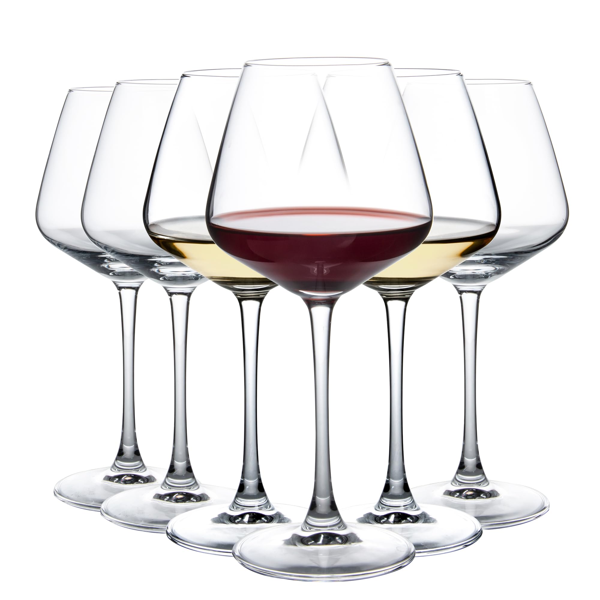 Photo 1 of UMEIED Red Wine Glasses Set (15 Oz, Set of 6), Burgundy Wine Glasses Long Stemmed Crystal Clear Glass, Perfect for Wine Tasting, Anniversary, Wedding, Party and Home