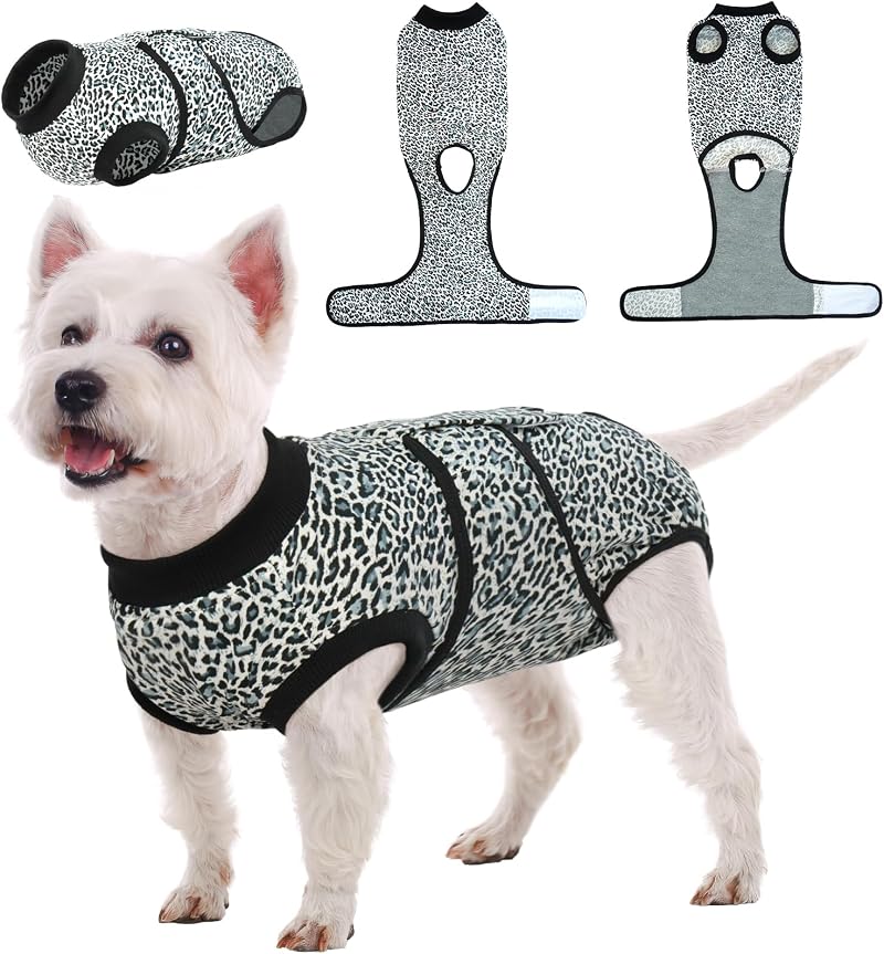 Kuoser Dog Surgery Recovery Suit Blue XS - Post-Op Bodysuit for Spay Neuter