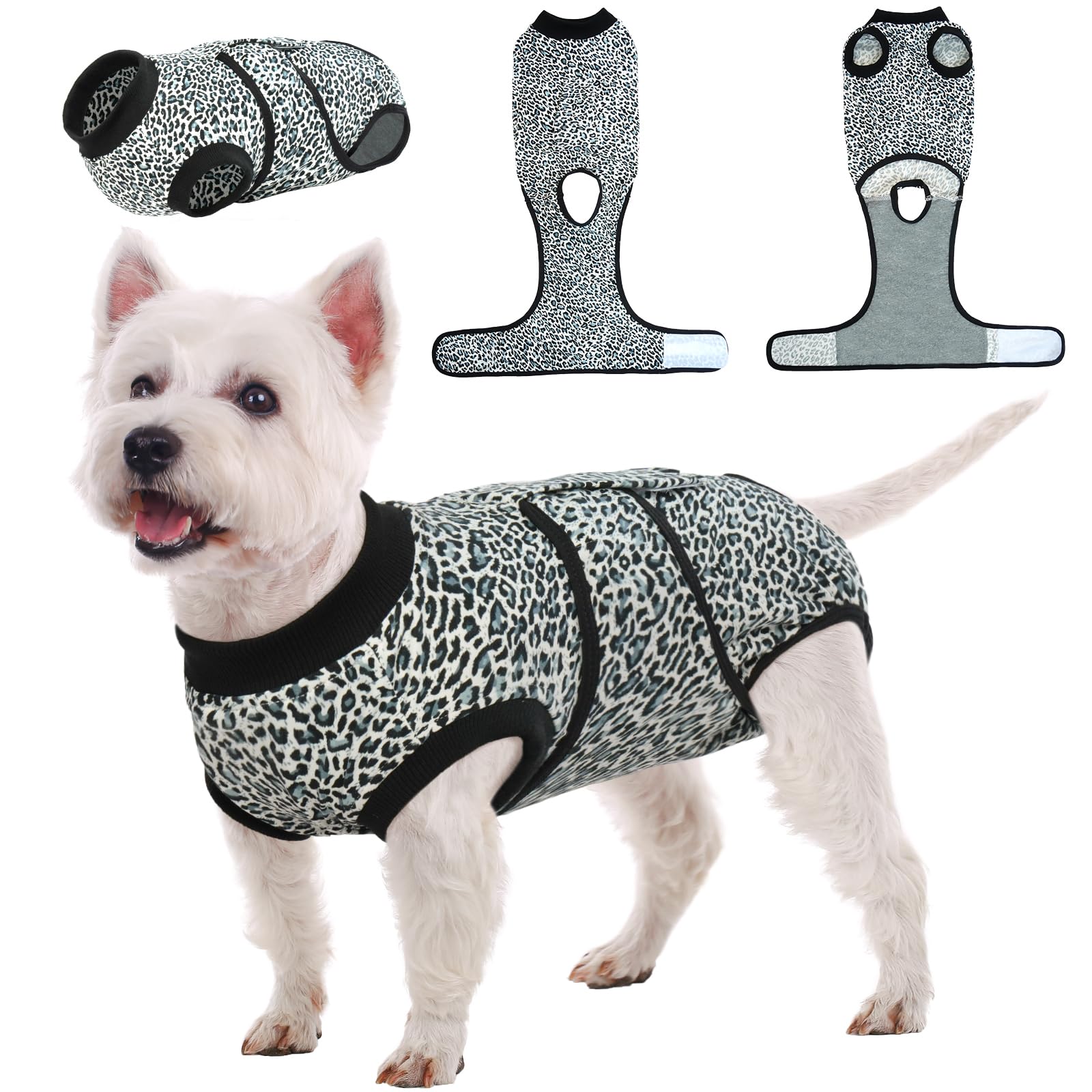 Kuoser Dog Surgery Recovery Suit, Dogs Recovery Suits for Female Spay and Male Neuter, Dog Onesie for After Surgery Post-Op Care, Puppy Post Body Vest Prevent Licking, Blue S — image 1