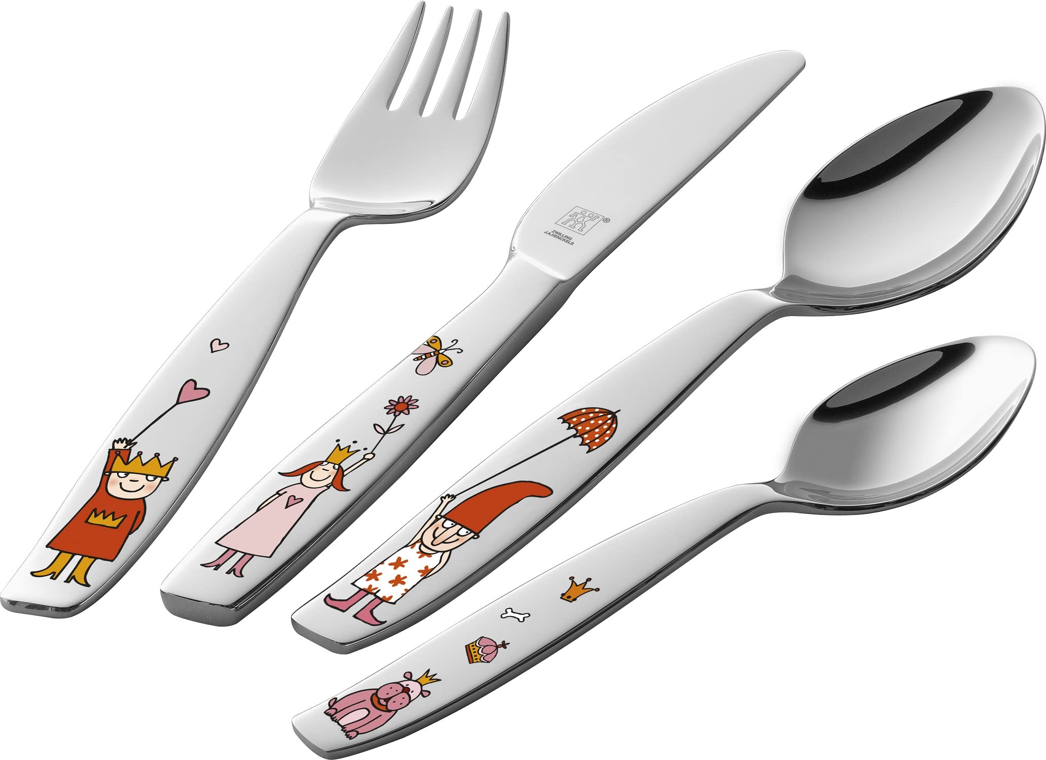 ZWILLING Princess Emilie Children's Cutlery Set, 4pcs., Silver, 15 x 10 x 2 cm