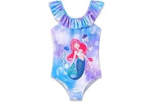 Dvenki Girls Mermaid Floral Swimsuit Bathing Suit Size 2T-10 Toddler, Little & Big Kids