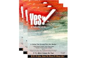 JERRY'S ARTARAMA Yes! Multi Media Cotton Canvas Pads - Wet Media Canvas Pads (10 Sheets) for Watercolors, Oils, Acrylics, Markers, & More! - [11x14" - 3 Pack]