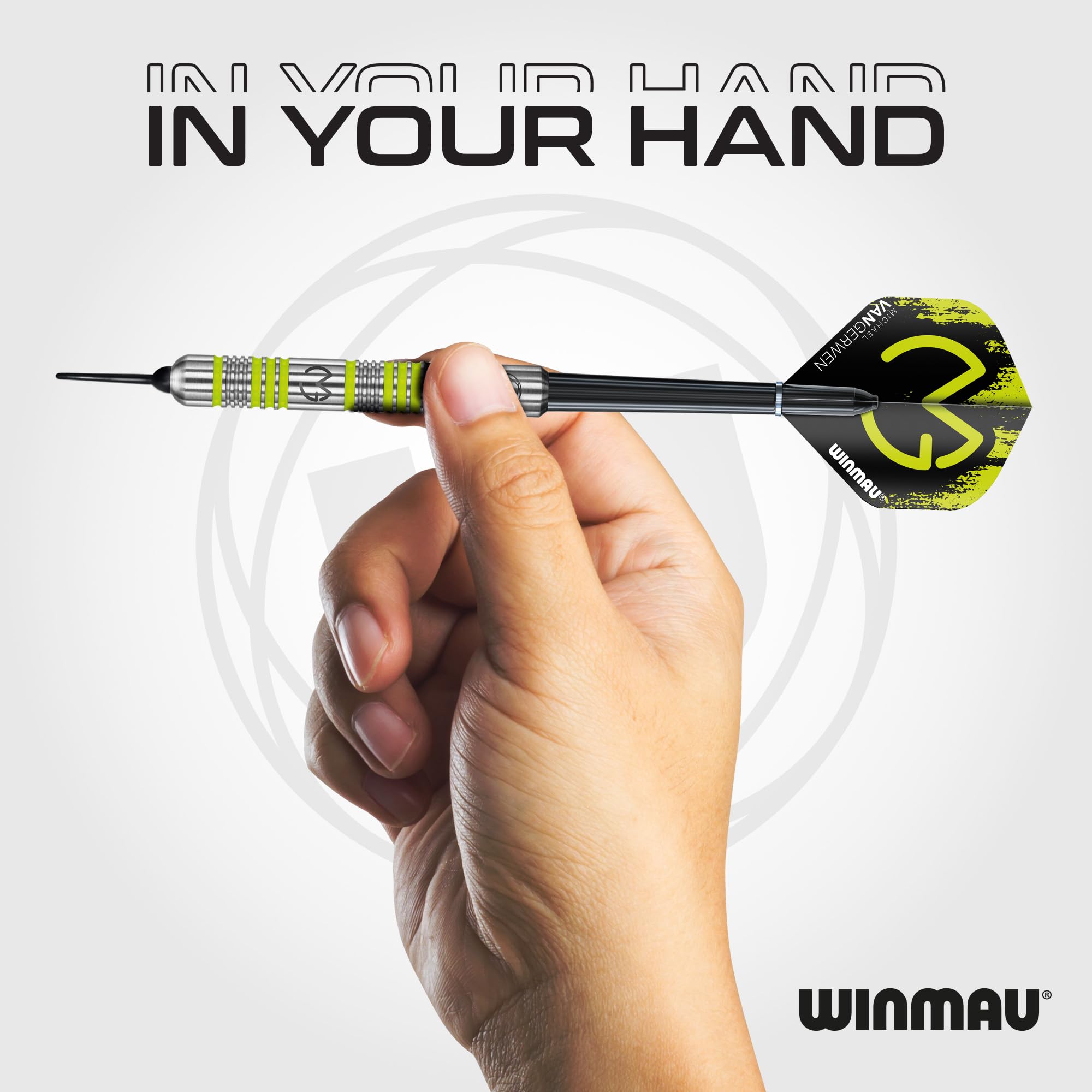 WINMAU - Professioneller Spieler - Michael Van Gerwen MvG Geschenkset - 18g Weiche Spitze - 50-teiliges Profi Darts Set - Enthält 4 x Stiele, 4 x Flüge und Zubehör 6