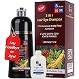BNM Health Hair Dye Shampoo for Gray Hair – 3-in-1 Natural Color, Shampoo & Conditioner – Ammonia-Free, Long-Lasting – 500ml – Quick & Easy Coverage for Men & Women (Purple)