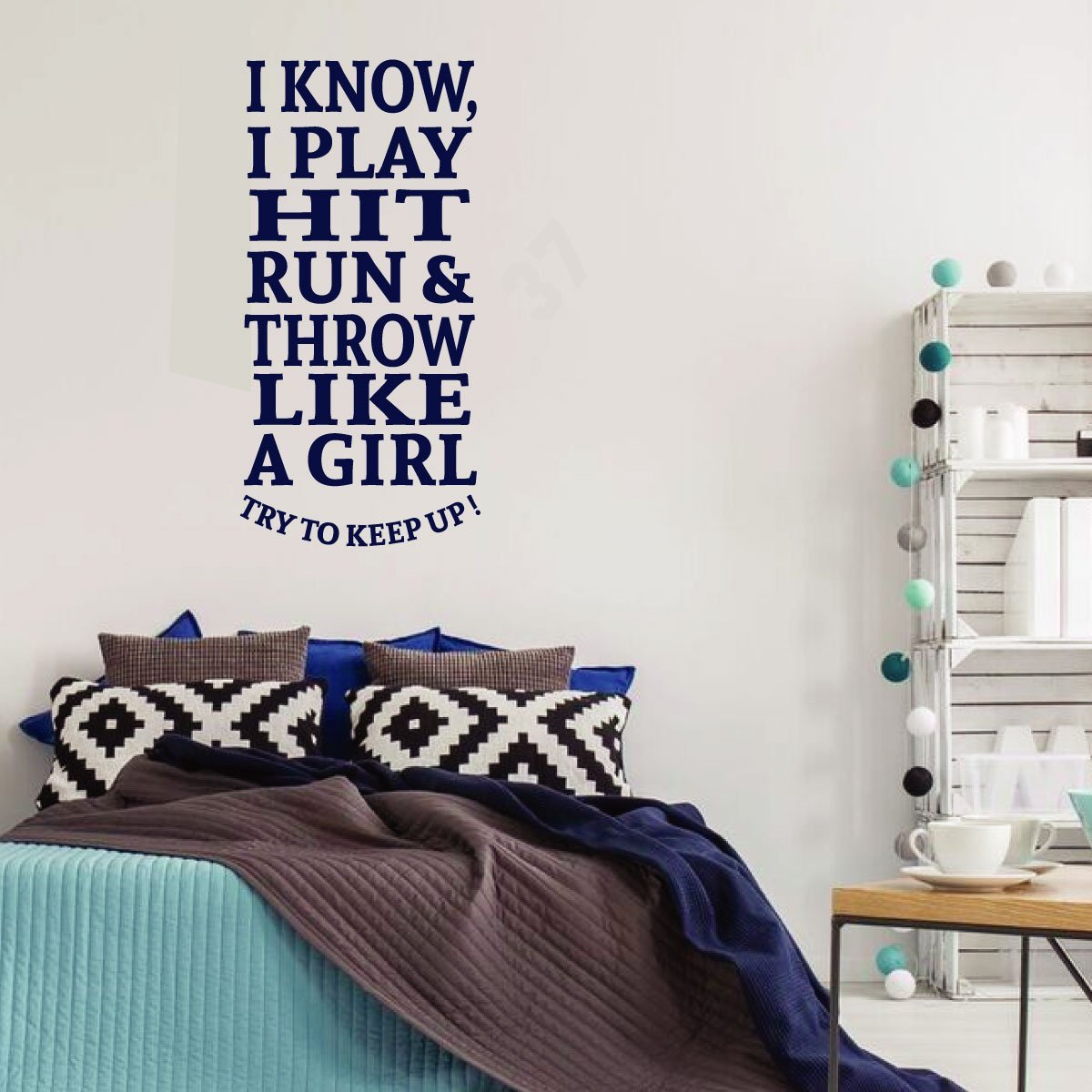 Amazon Com Softball Vinyl Wall Decal For Girls Throw Like A