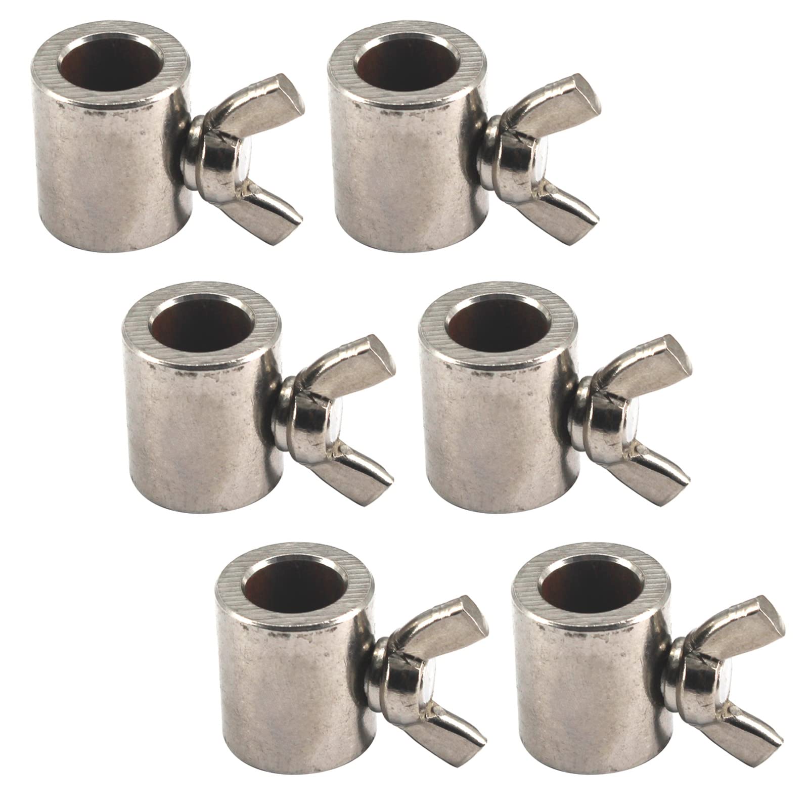 (6 Pieces) M5 Hand Twist Wire Rope Clamp 304 Stainless Steel Cable Clip With Wing Bolt