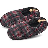 DICUIRD Mens Soft Soles Slipper Socks With Grippers, Cozy&Warm Sherpa Lining Slippers With Non Skid Bottoms, Fuzzy House Slippers