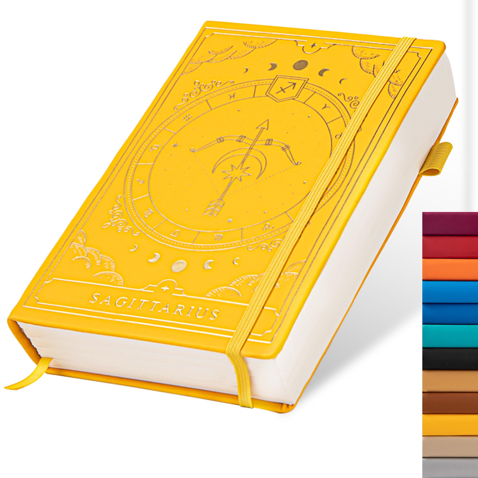 TIEFOSSI Constellations A5 Dotted Hardcover Journal Notebook, 100gsm 400pages Writing Paper, Bullet Organizers Notebook for Women, Men, Teens (Sagittarius)