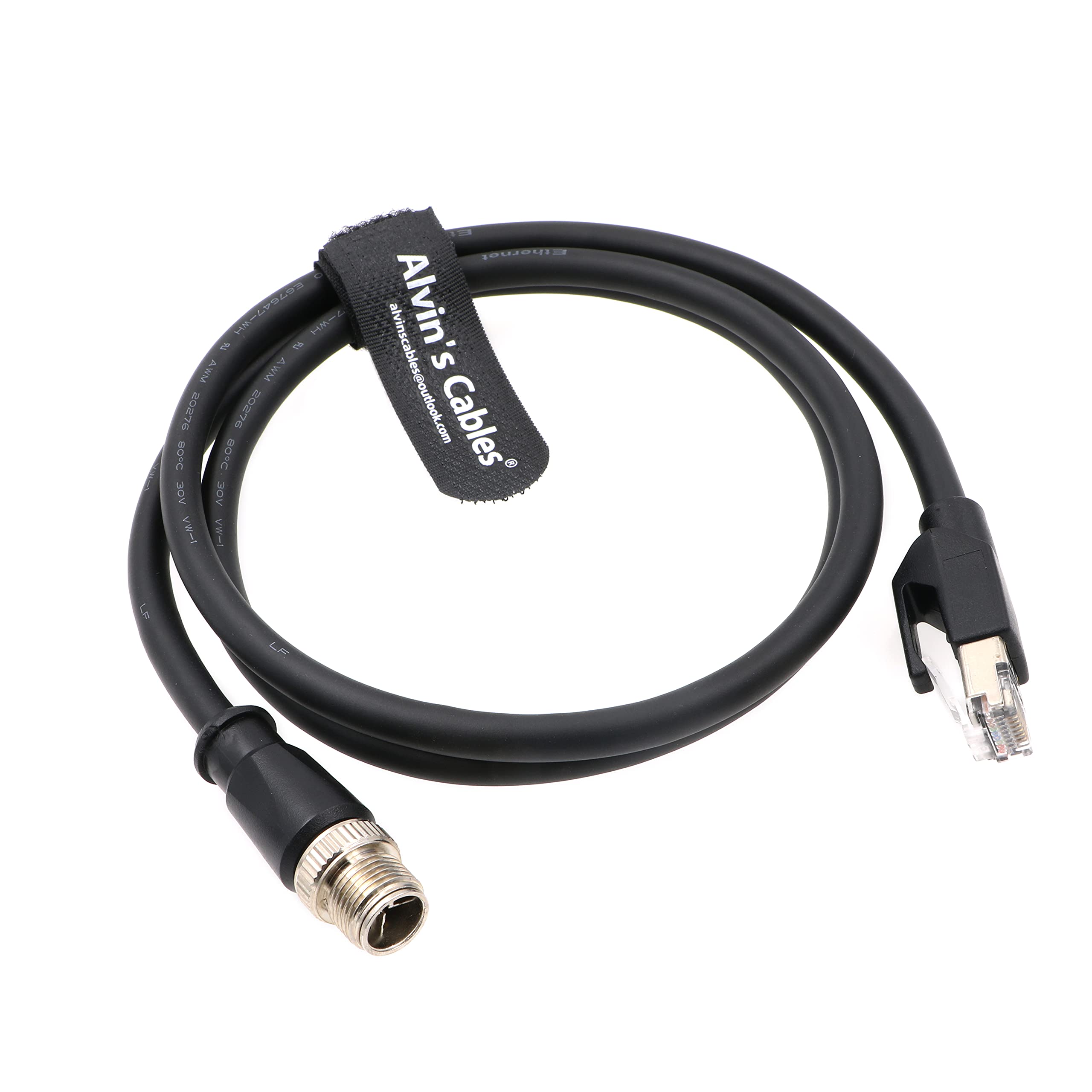 Alvin's Cables Ethernet Cable M12 8 Position X-Code to RJ45 for Cognex in Sight 8400 Series Shielded Cord Waterproof 3.3Ft/1M — image 1