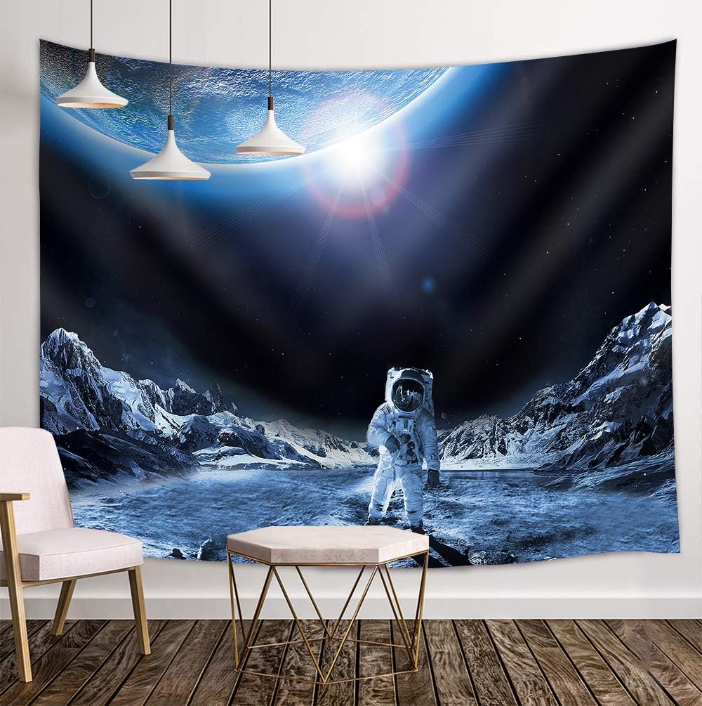Space Tapestry Astronaut Tapestry for Men Wall Hanging Modern Outer Astronaut Space Tapestry Astronauts Walking on the Moon Surface Cosmic Tapestry Dormitory Living Room Bedroom 59x78inch-SZDR