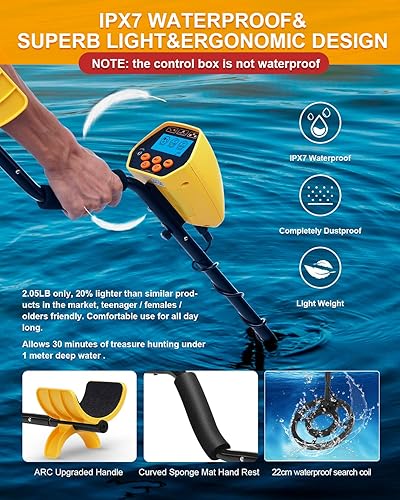 ULHUND Upgraded Metal Detectors for Adults-Professional Higher Accuracy Higher Sensitivity 9 Gold Detector with Bigger LCD Display, Advanced DSP Chip