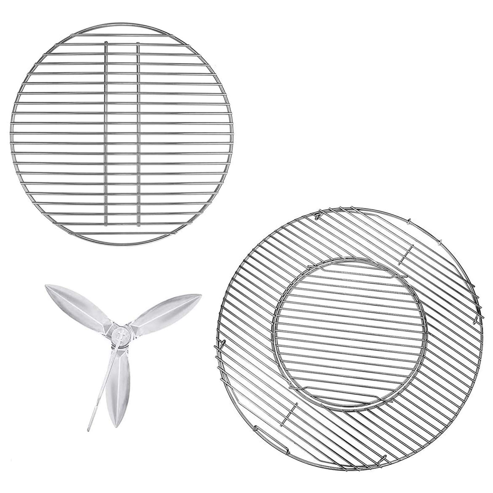 GFTIME 8835 Cooking Grate, 7441 Charcoal Grate and 7444 Cleaning System Kit for Weber 57CM One-Touch Silver, Bar-B-Kettle, Master-Touch and One-Touch Charcoal Grills