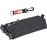 Rough Enough Small Tactical Bag, Molle Case Pouch for Boys Adults Outdoor Adventures Hiking, Quick Release Handle Black, Small Pencil Case