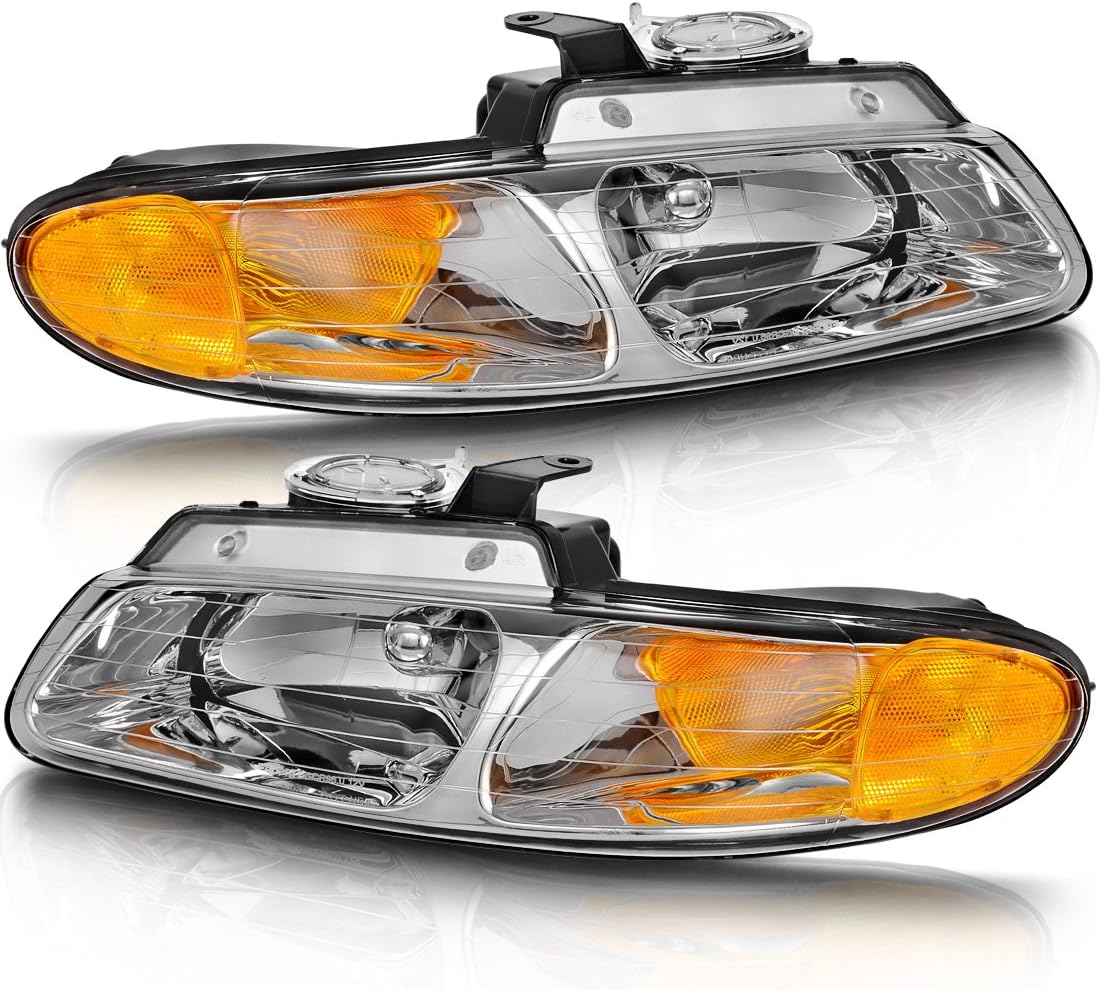 HEADLIGHTSDEPOT Chrome Housing Signal Light Compatible with Chrysler