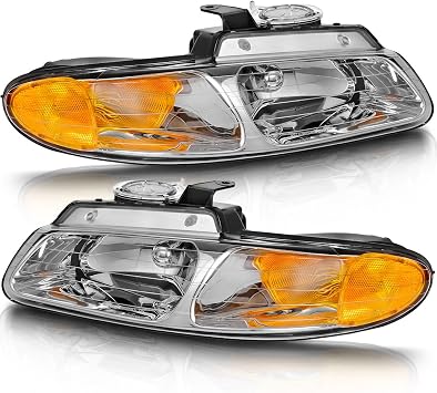 Amazon Com Autosaver88 Headlight Assembly Compatible With 96 00 Dodge Caravan 96 00 Chrysler Town And Country 96 00 Plymouth Voyager Van Chrome Housing Without Quad Lamps Automotive