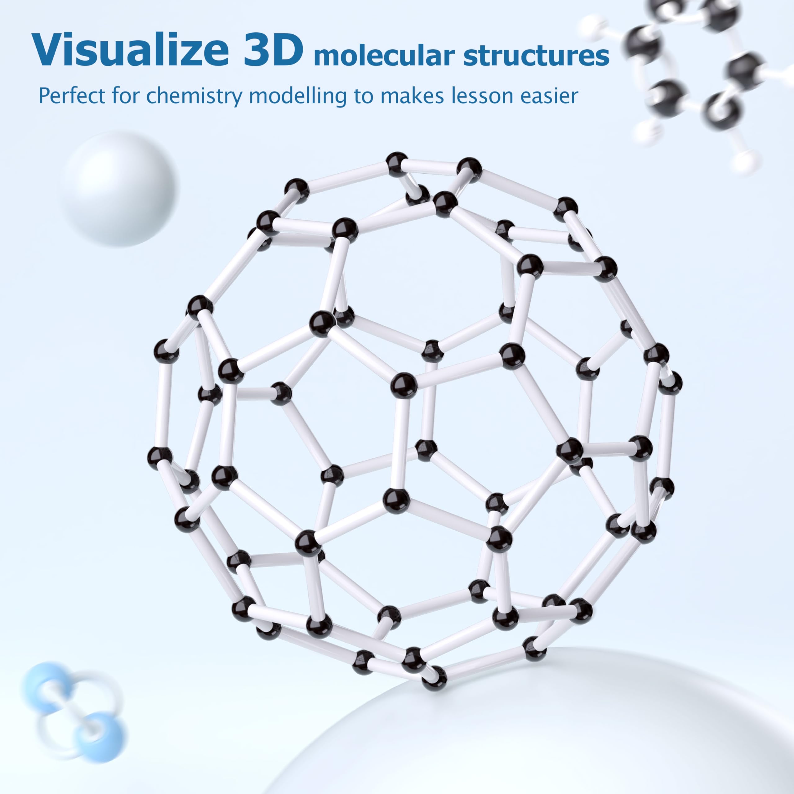 YCHOULEK Molecular Model Kit, 444 Pcs Organic Molecular Chemistry Set, Atom Element Model Kit for Lessons in Chemistry, Molecular Structures Building kit, Ochem Science Gift for Teachers and Students
