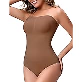 HEPOE Strapless Shapewear for Women, Seamless Tummy Control Shapewear Bodysuit, Under Dress Brief Body Shaper