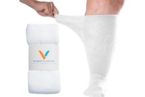 Viasox EasyStretch Diabetic Socks for Men & Women, Non Binding Top, Seamless Toe, Loose Fit