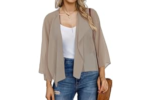 ROSEMIA Womens Summer Tops Short Shrugs Kimono Cardigans Casual Chiffon Bolero Jackets