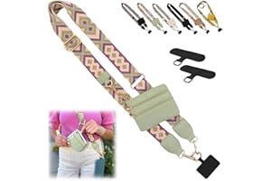 IZIVE 2024 New Phone Strap Crossbody, Clip and Go Strap for Phone with Wallet Crossbody, Phone Strap with Zippered Pouch