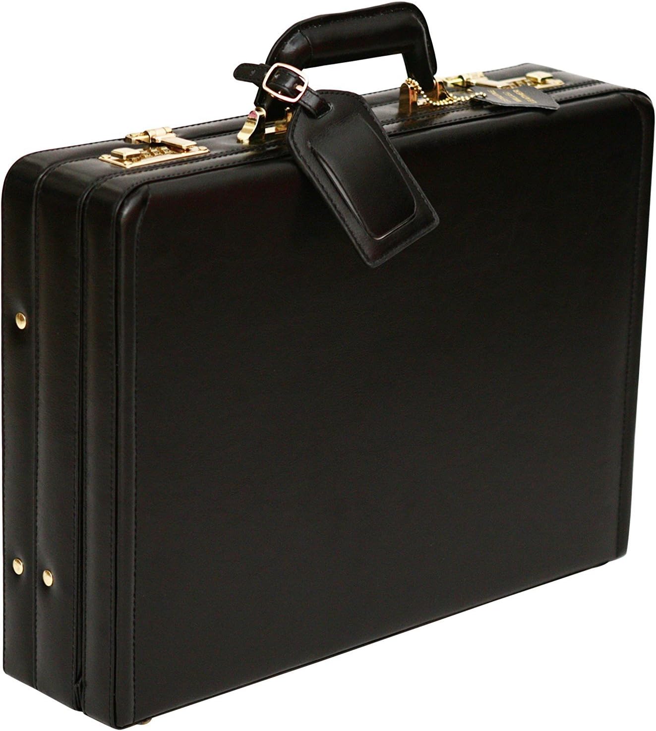 Tassia Bonded Leather Attaché Briefcase - Internal Expanding Filing Pockets