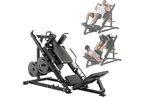 2-in-1 Leg Press Hack Squat Machine, Adjustable Leg Press Machine with Linear Bearing, 1400LBS Heavy Duty Lower Body Workout 
