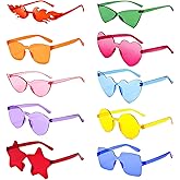 Geopty 10/20/40 Pack Fun Colorful Rimless Party Sunglasses Bulk Retro Funny Glasses Set for Bachelor Party Favors