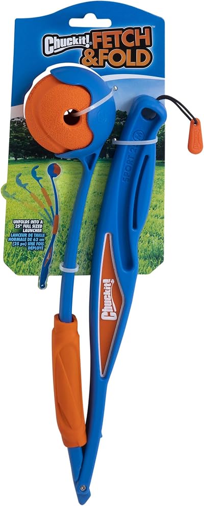 Chuckit! Fetch & Fold Ball Launcher with Ball – Ultra Portable, 25 in