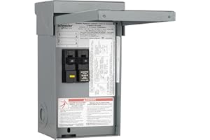 Schneider Electric - Homeline Enclosed Circuit Breaker, 2 Pole, 50A, Nema 3R, Ground Fault Interrupt, Plug-in, Hacr Rated Bre