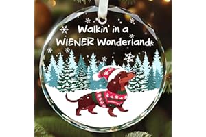 Christmas Ornaments 2025, Dachshund Christmas Decorations Weiner Dog Decor Dachshund Gifts for Women Glass Christmas Dachshun