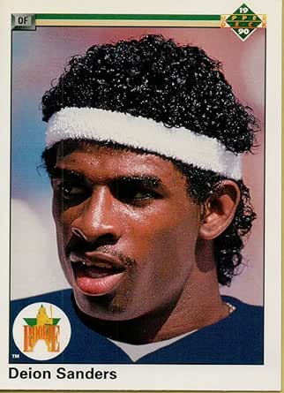 DEION SANDERS ROOKIE BASEBALL CARD - 1990 UPPER DECK BASEBALL CARD # 13