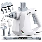 Udodik Handheld Steam Cleaner, Multipurpose Portable Steam Cleaners Use with Safety Lock and 10 Accessory Kit to Remove Grime, Grease, More