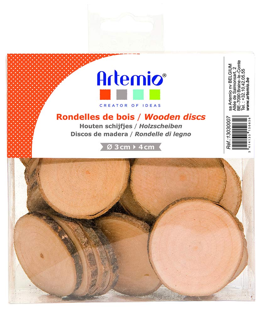 Artemio 180 g Wooden Discs, Brown