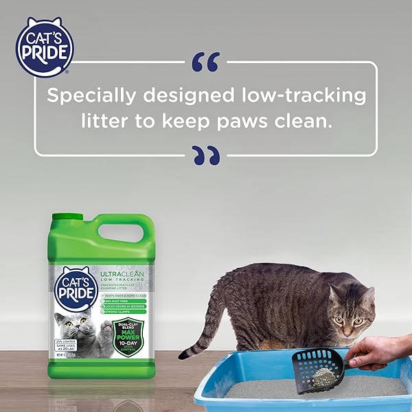 CAT’S PRIDE MAX POWER: ULTRACLEAN LOW TRACKING MULTI-CAT CLUMPING LITTER – KEEPS PAWS & HOME CLEAN – UP TO 10 DAYS OF POWERFUL ODOR CONTROL – 99% DUST FREE – UNSCENTED, 15 POUNDS