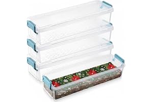 Tioncy 4 Pcs Fabric Strip Case Jelly Cotton Fabric Patchwork Roll Storage Case Bulletin Board Border Bolt Storage Sewing Cloth Box for 2.5 in Cloth Strips Art Craft Organizer(Blue,13 x 4 x 1 in)