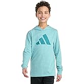adidas boys Long Sleeve Hooded Snow Heather Tee