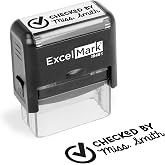 ExcelMark Personalized Teacher Stamp - Checked By - Available in 11 Colors (Medium)