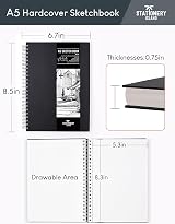 Stationery Island A5 Sketch Pad Hardcover 200GSM 50 Sheets 100 Pages view 6